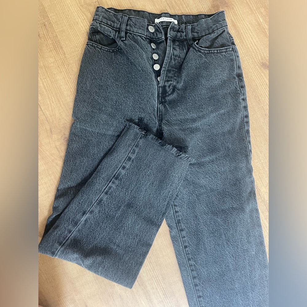 pacsun size 24 high rise straight jeans black wash
